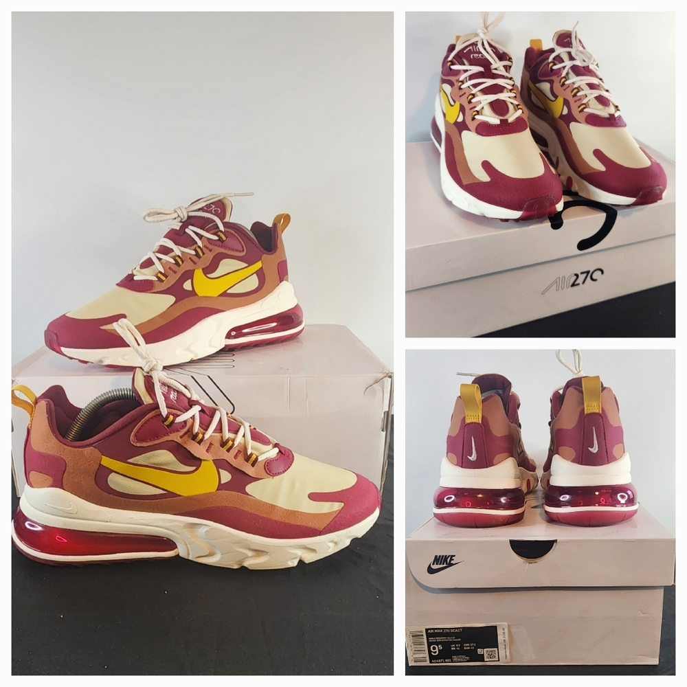 Nike Air Max Noble 270 React. Red, dark sulfur, size 9.5